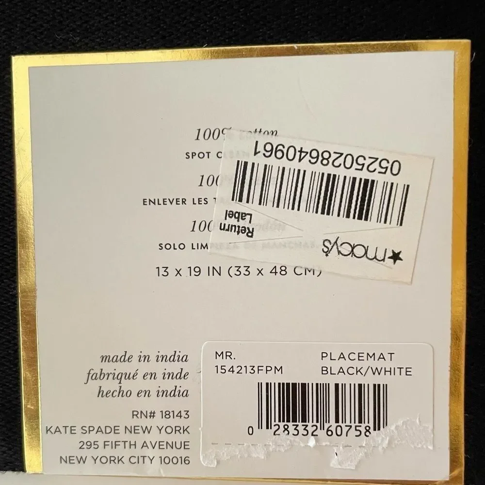 KATE Spade New York Mr. & Mrs. Cotton Placemats Set Of 4